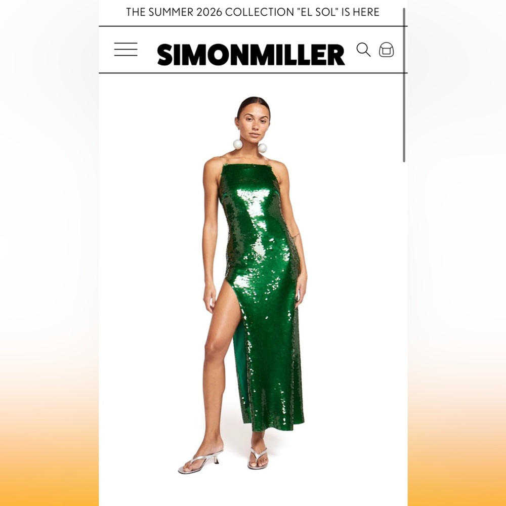 Green Sequin Simon Miller Gown